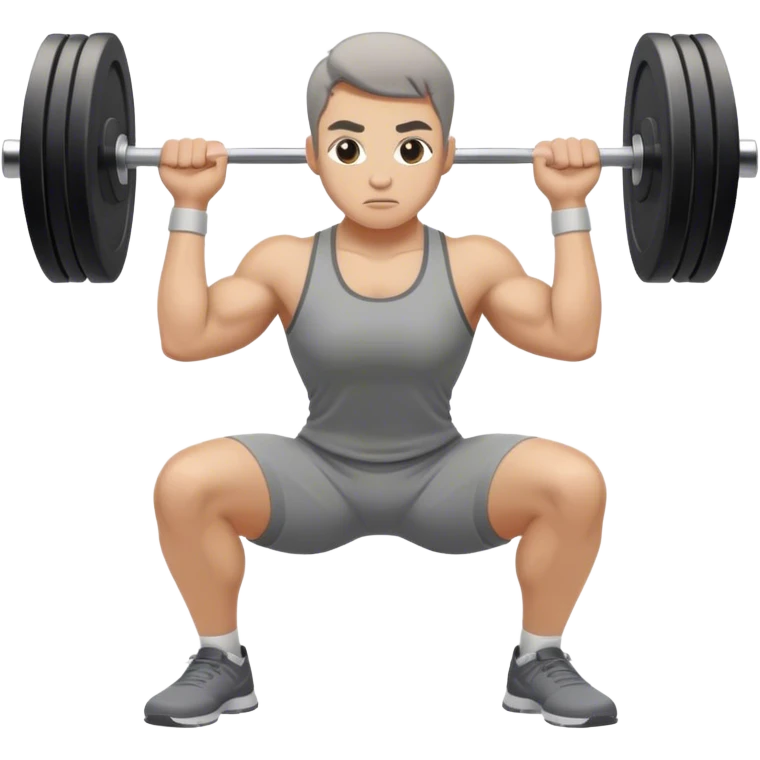 grey clothes athlete weighted squats emoji