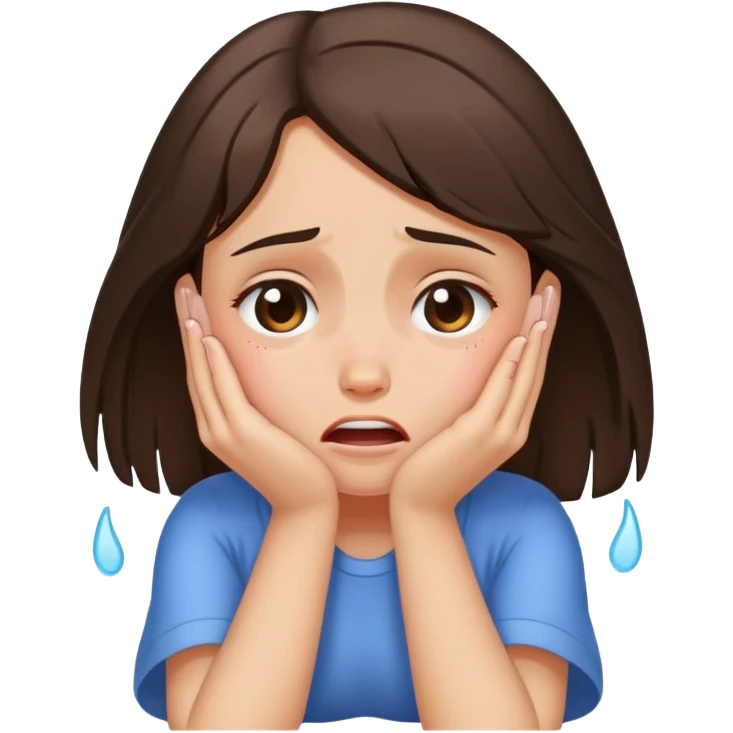 Let it be a crying brunette girl and put her head on her foot emoji