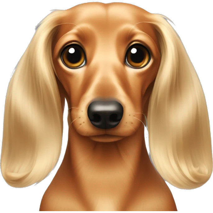 Long haired blond dachshund emoji