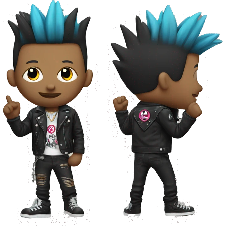 punk with peace hand emoji