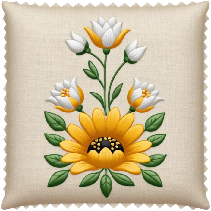 linen cloth with embroidery emoji