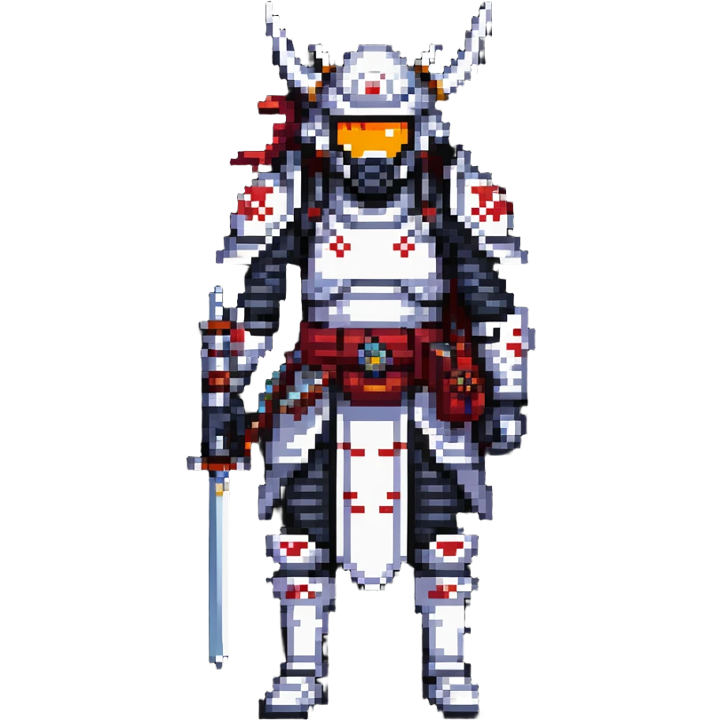 male cyborg samurai nomad with tech equipment emoji