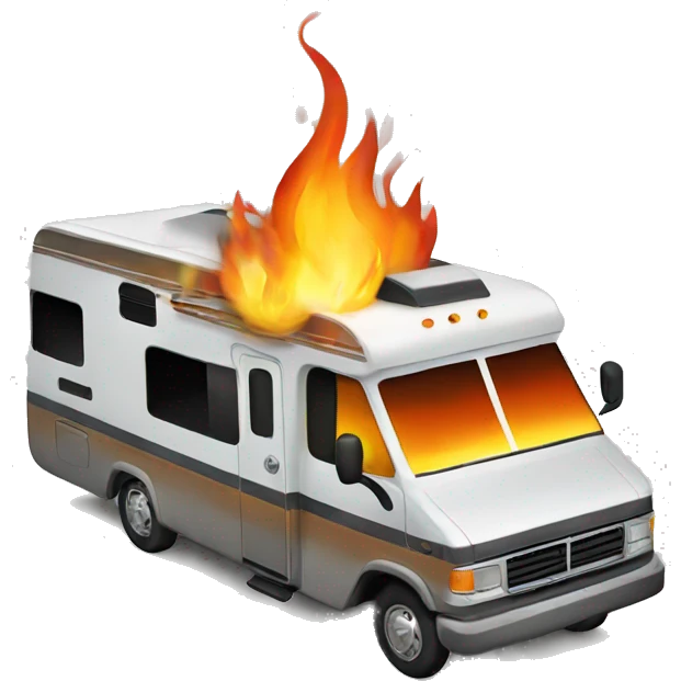 an rv on fire emoji