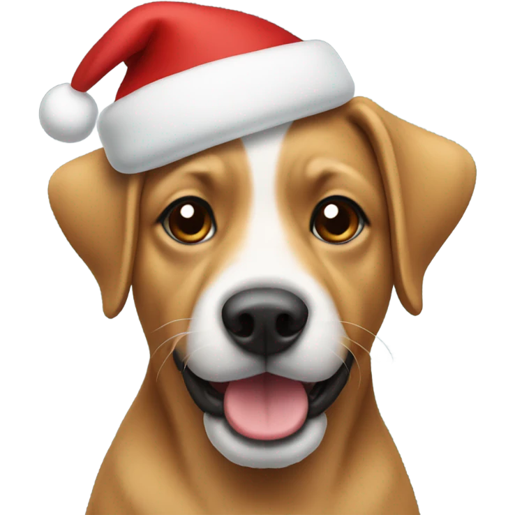 Dog with a christmas hat emoji