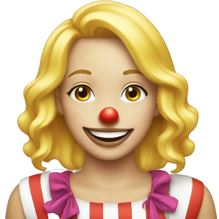 blonde girl smiling - Clown emoji