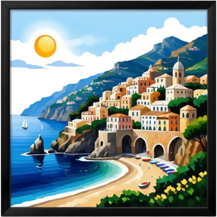 Amalfi coast scene in afremov style emoji