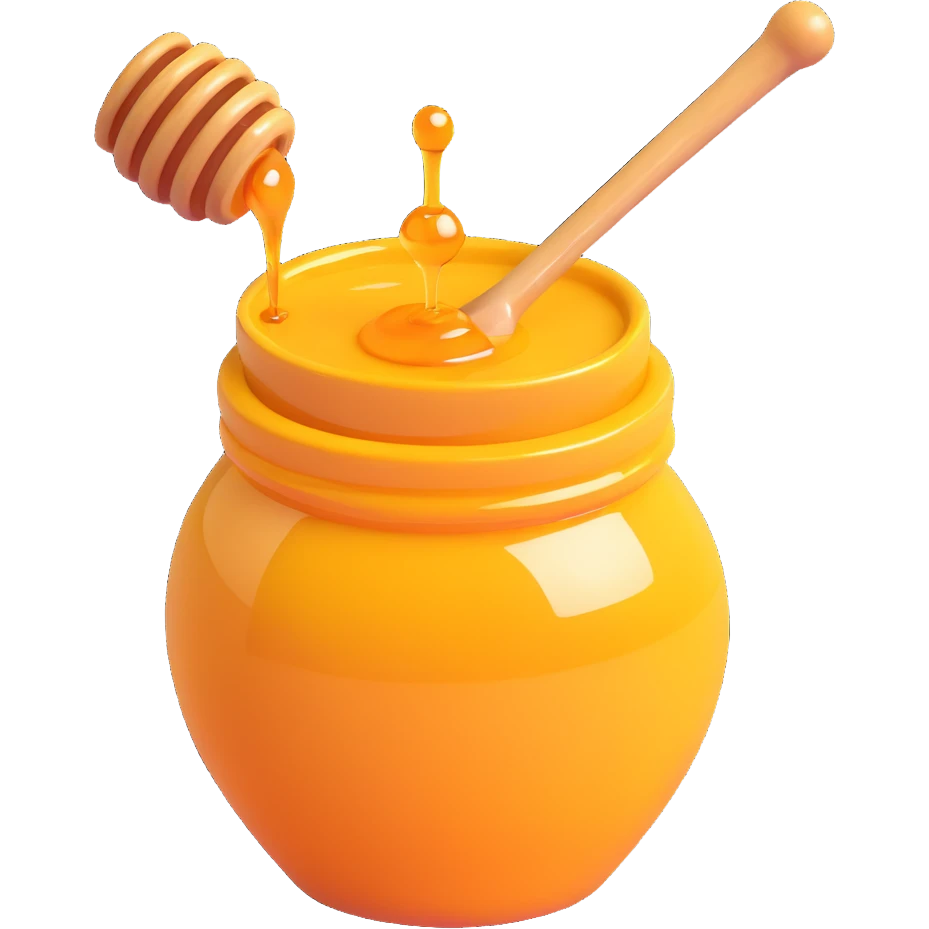 simple honey pot with honey dripping emoji