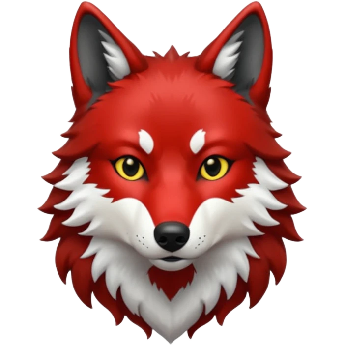 Red and black wolf with white accents emoji