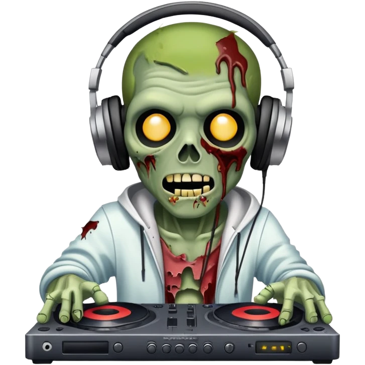 Zombie Dj cartoon emoji