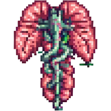 pixel art intestines, retro video game style emoji