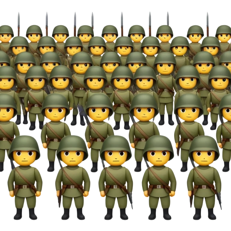 Army of soldiers emoji