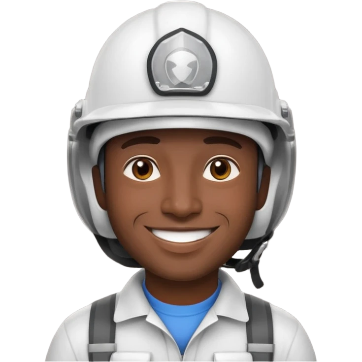 Ingeniero morocho con casco blanco emoji