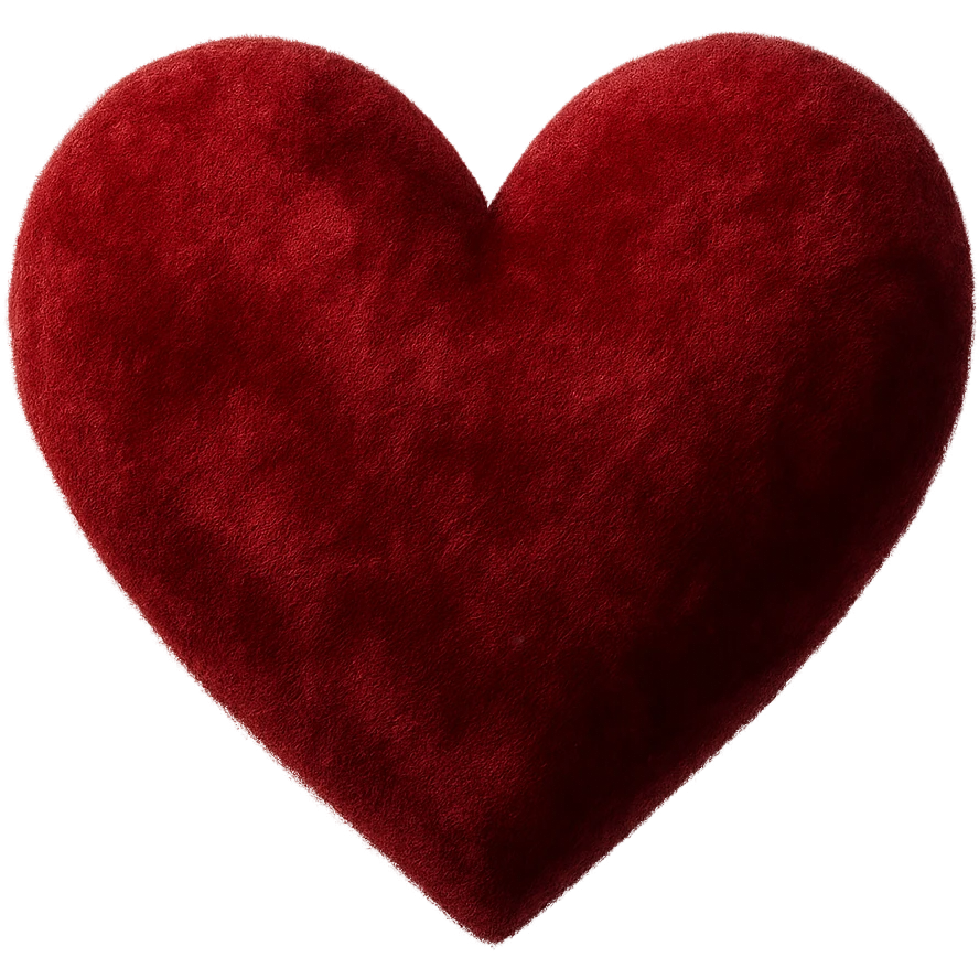heart with a velvet texture, digital illustration style, no background emoji