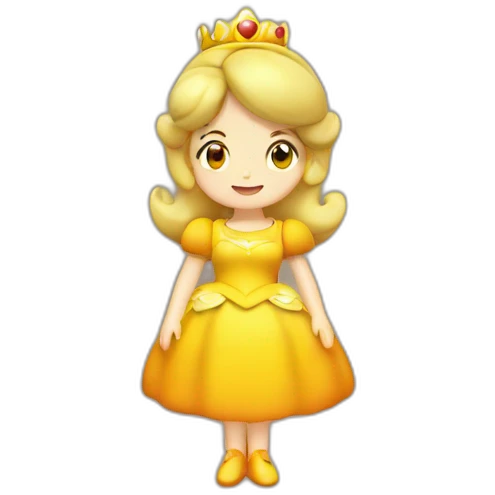 Princess daisy from Mario Bros, in yellow orange dress  emoji