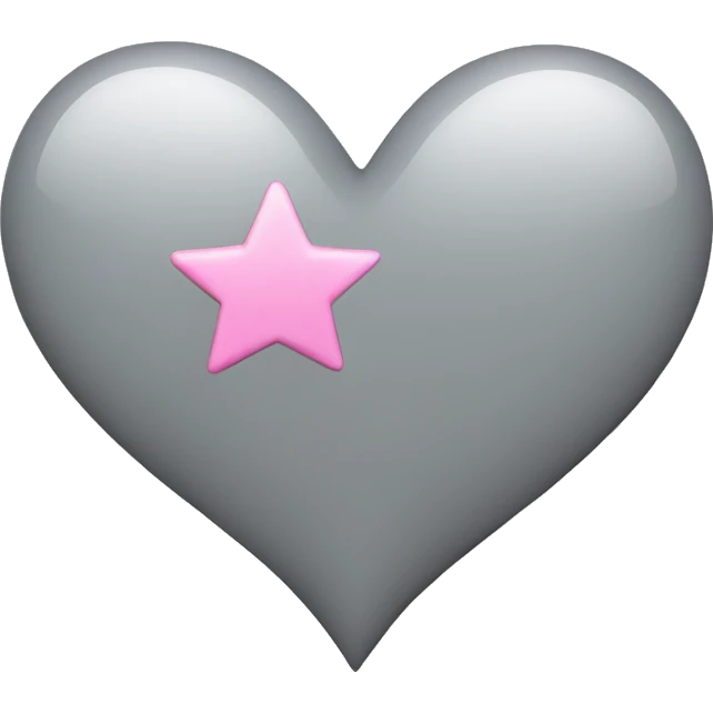 Grey heart pink stars emoji