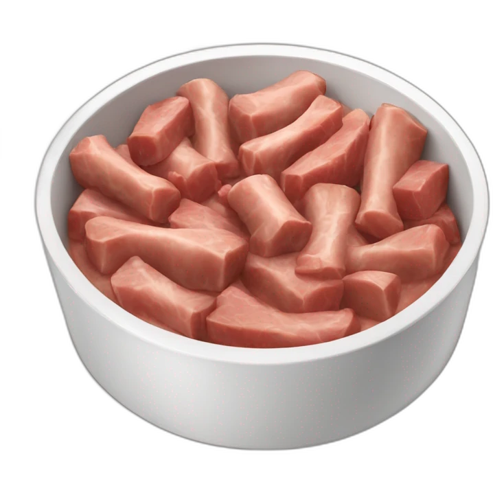 Dog bowl with meat emoji