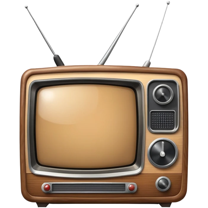 Old vintage television with antenna emoji