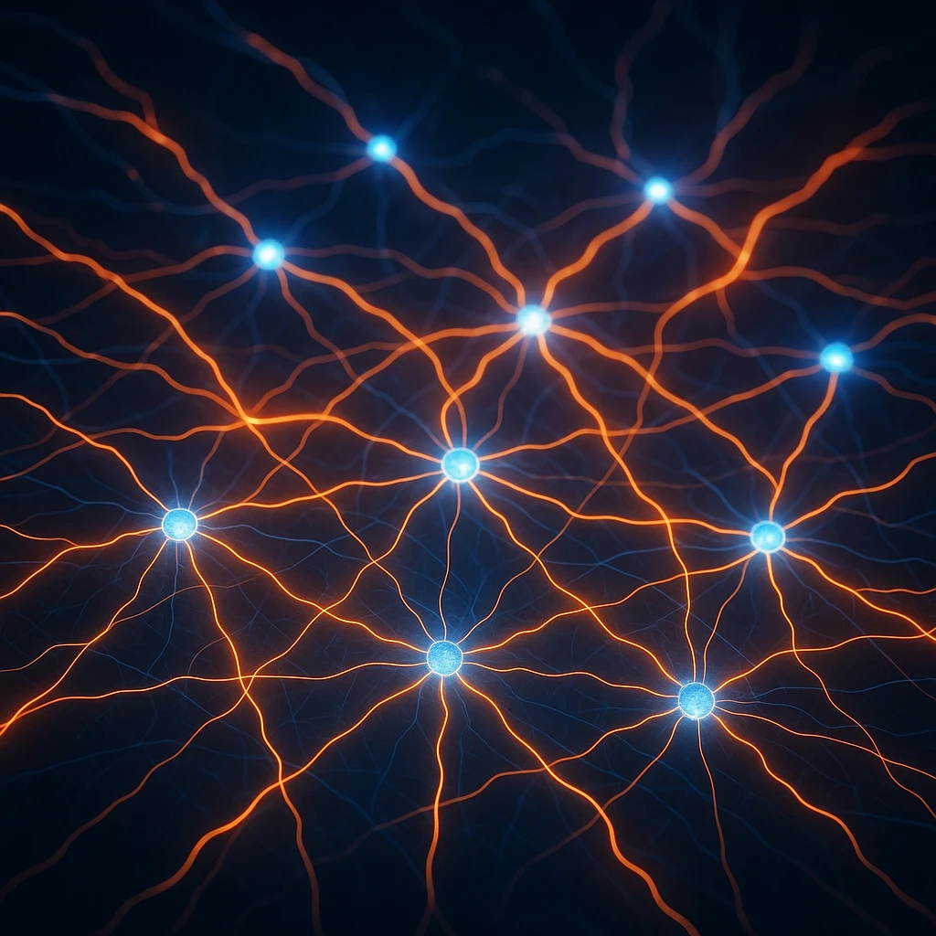 neural network with glowing pathways emoji