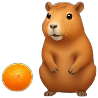 Capybara with orange emoji