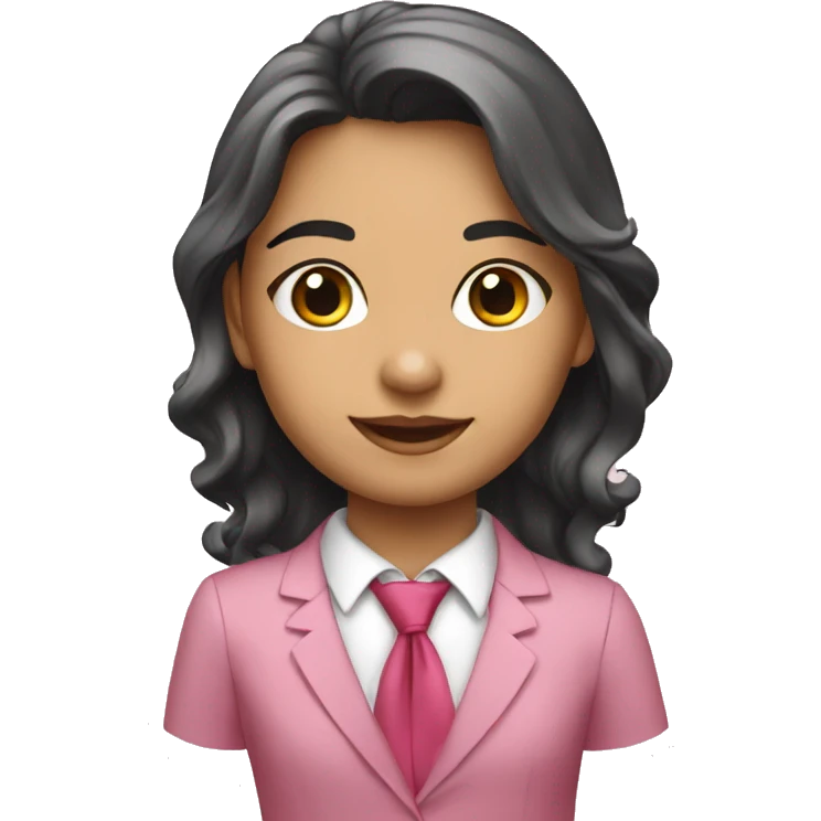 Niña con corbata rosa emoji