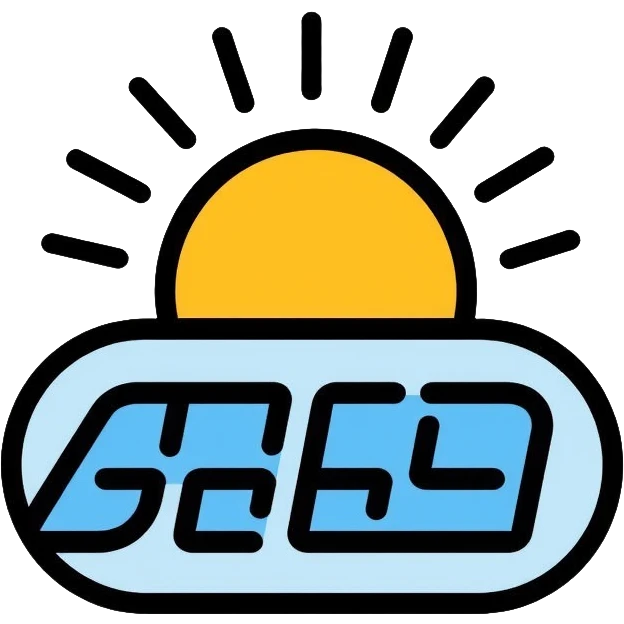 solar panel with sun rays, renewable energy material emoji