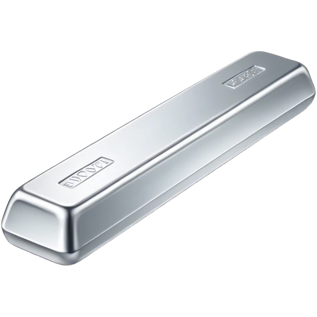 Cinematic Realistic Silver Bar, Cool and gleaming, with smooth, polished silver surfaces reflecting the light in soft, pristine highlights. The elegant shine of the metal exudes sophistication and timeless class. Soft glowing outline, capturing the essence of refined luxury and understated elegance in polished silver. emoji