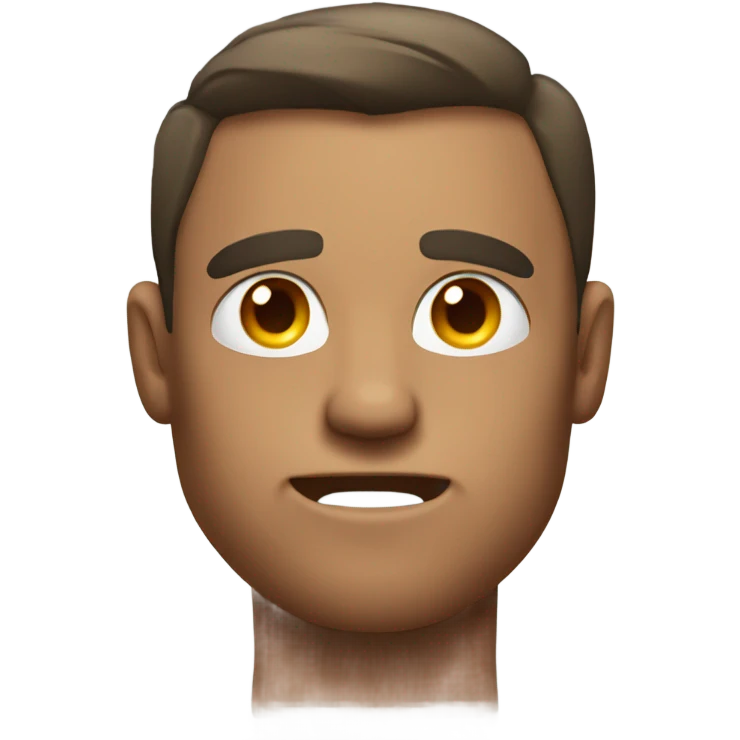 muscular male looking at viewer, sweating emoji
