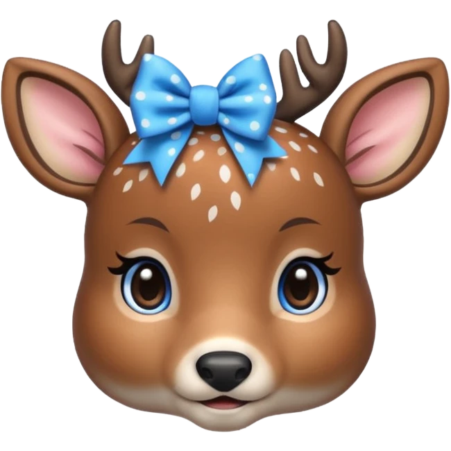 Deer with a blue bow emoji