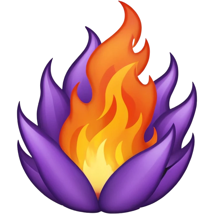 plain purple no orange color fire emoji