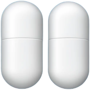 A one capsule-shaped pill: one half is blue, and the other half is white. emoji