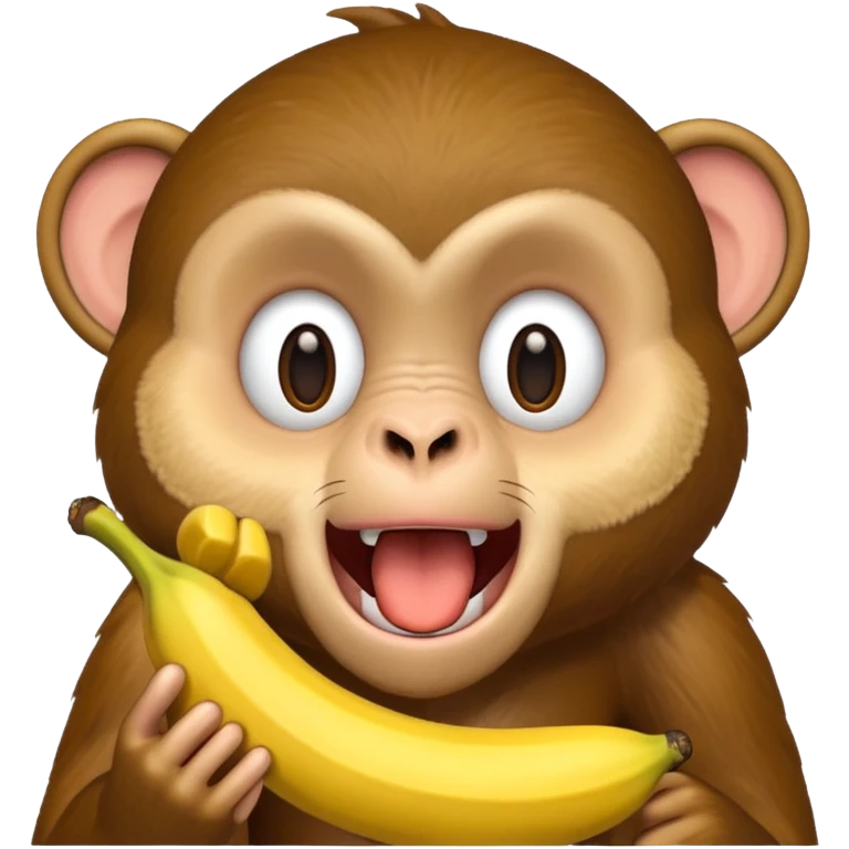 Monkey with banana in mouth emoji
