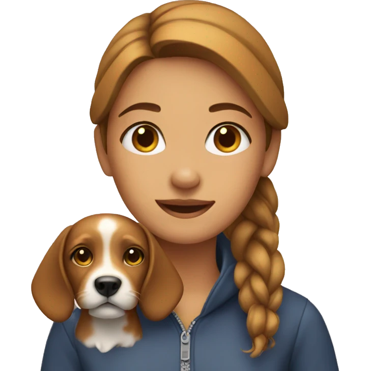 Girl with dog emoji