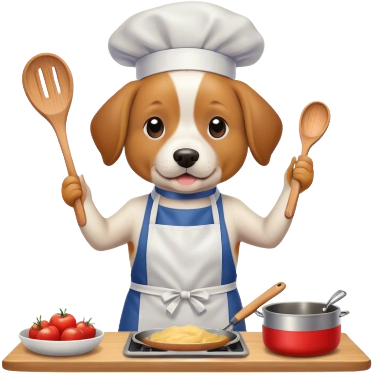 Dog cooking dinner  emoji