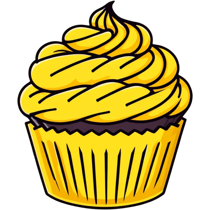 golden cupcake with gold icing emoji