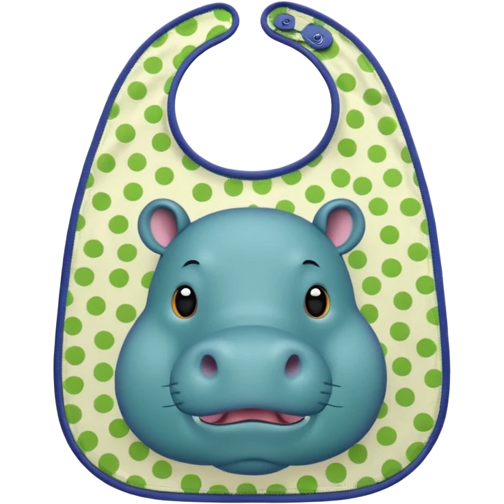 Green bib hippo pattern emoji