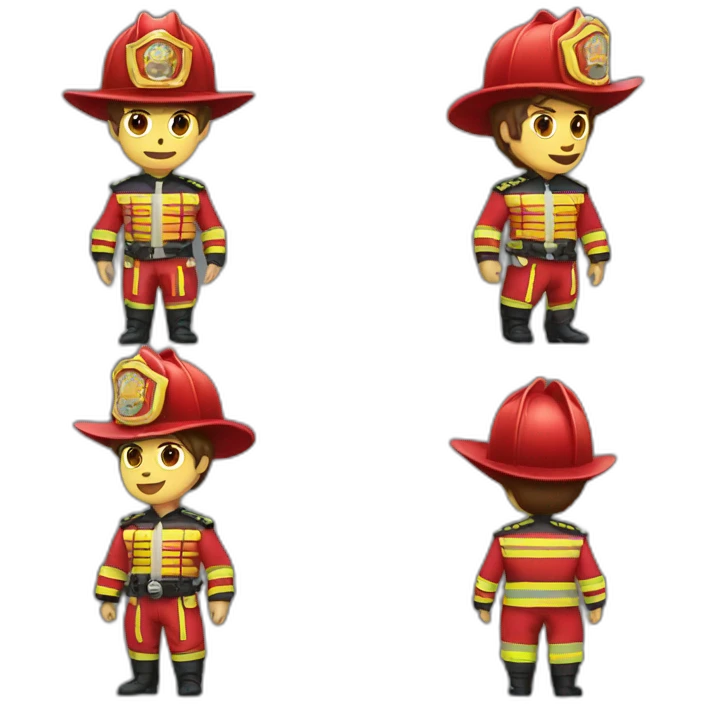 firefighter with bullfighter costume emoji