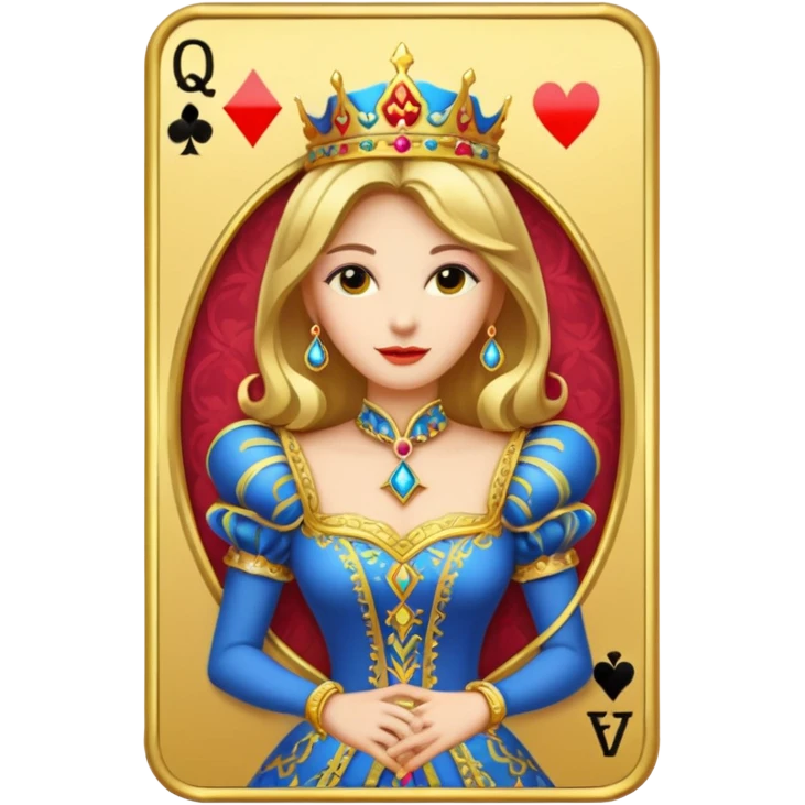 Solitaire card queen emoji