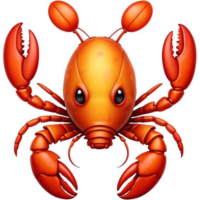 Lobster head with clown makeup emoji
