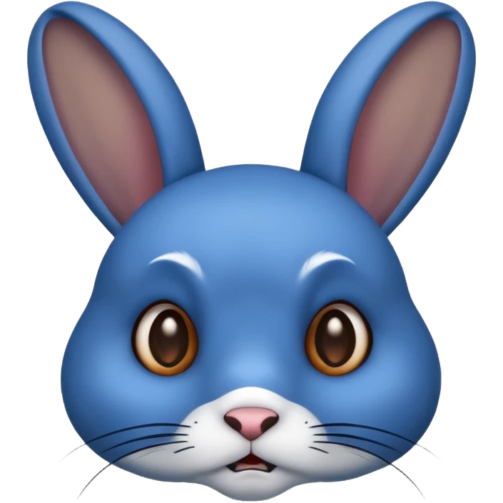 Lapin peur bleu noir emoji