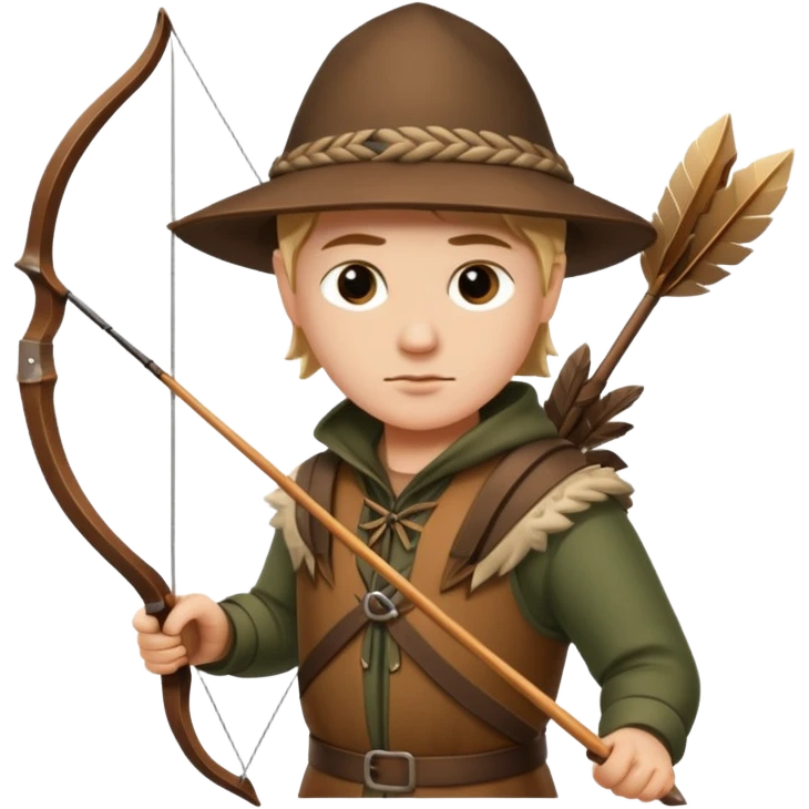 The classic image of a hunter carrying a bow and arrow emoji
