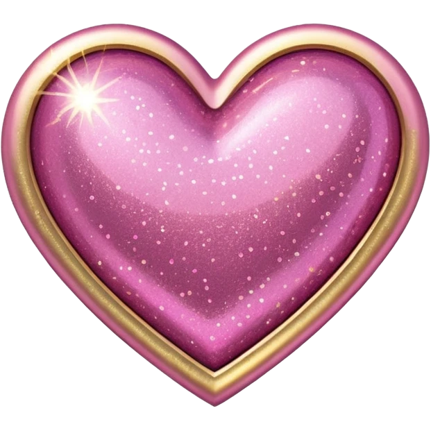 Gold heart with pink glitter  emoji