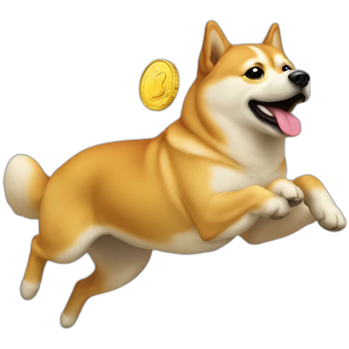 Doge coin dog falling emoji