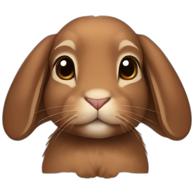 brown lop ear bunny (portrait) (forward facing) emoji