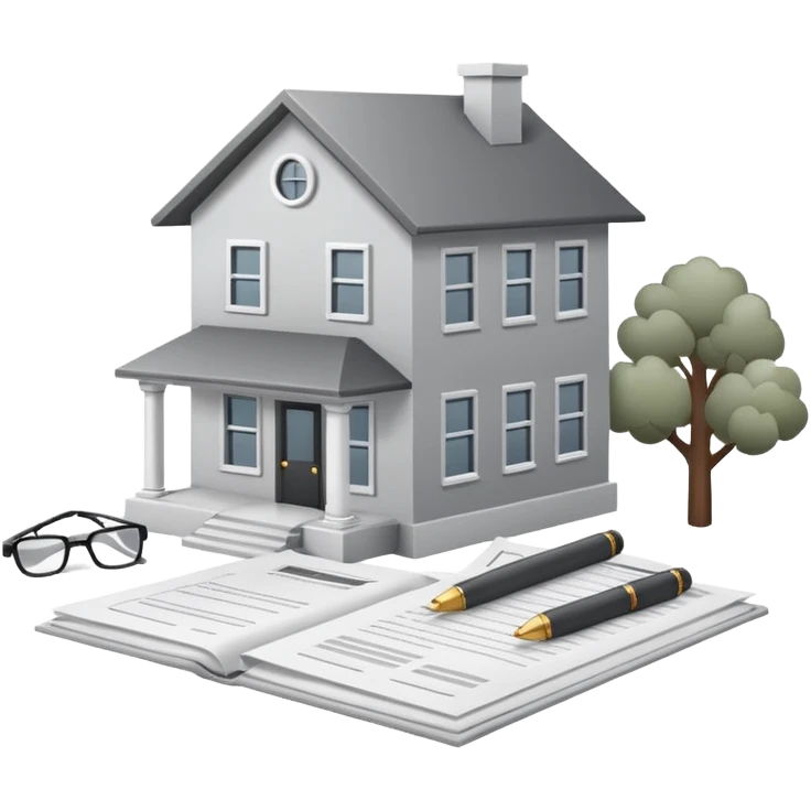 casa moderna blanca con gris con tramites legales emoji