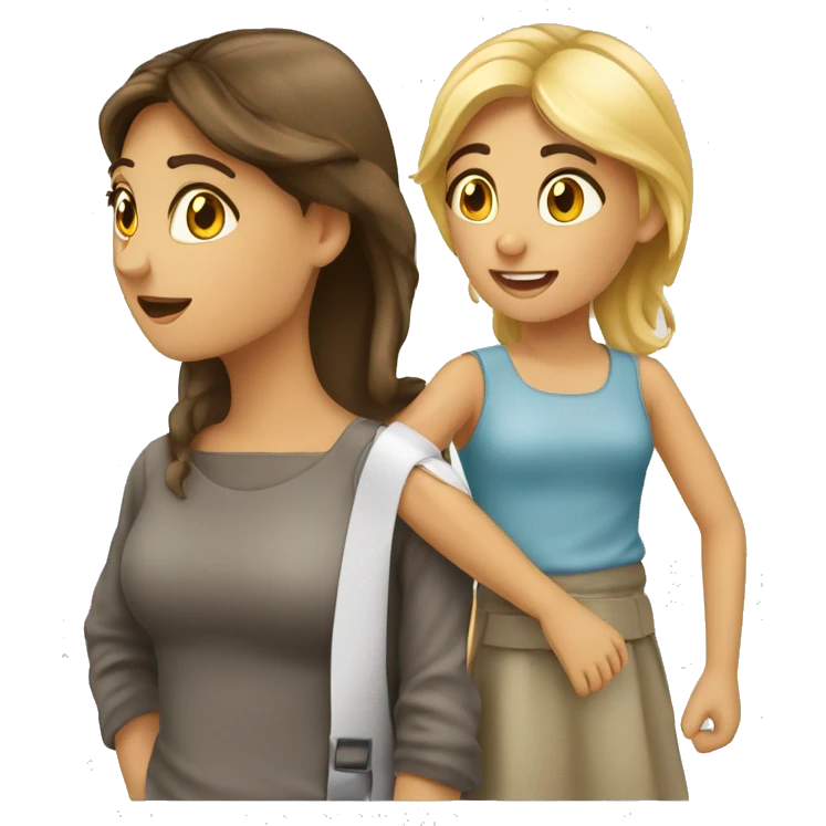 Due ragazze che si abbracciano  emoji