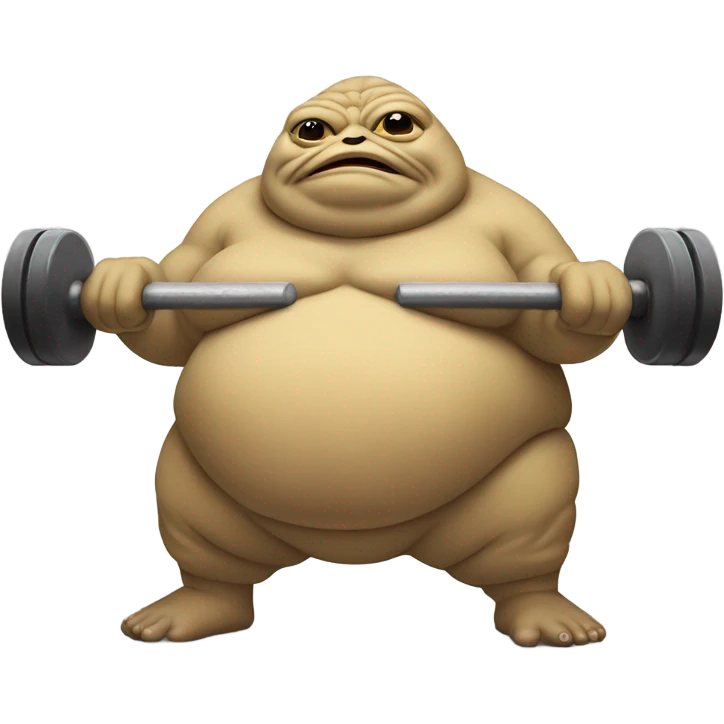 Jabba the hut lifting weights emoji
