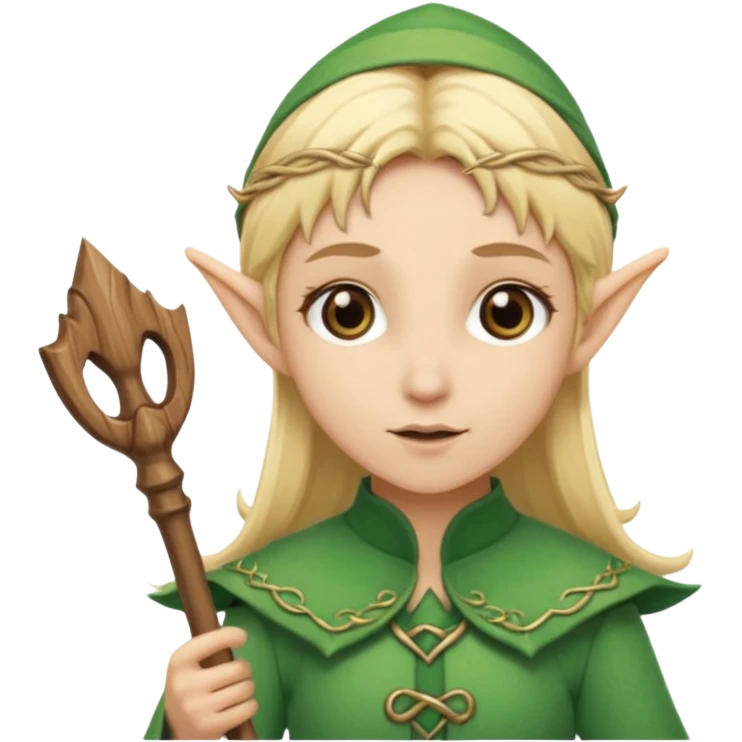elf with staff blonde hair emoji