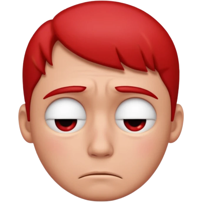 a very sad face that's red emoji