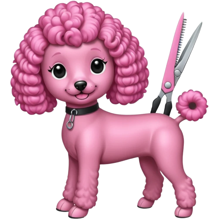poodle color rosada tijera emoji