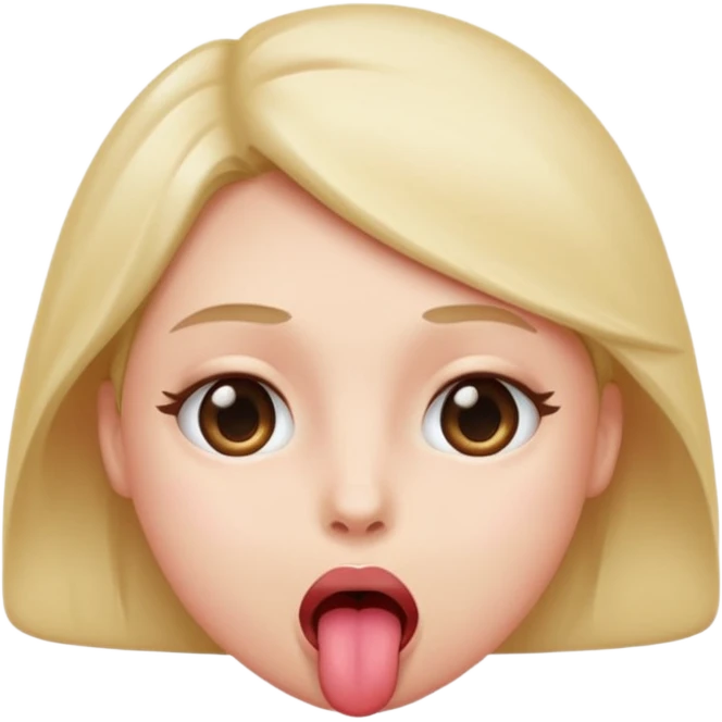 face with eyes rolled up, tongue hanging out, blushed emoji